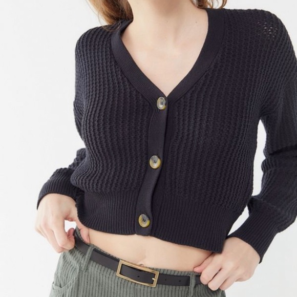 Urban Outfitters Tops - UO Ada waffle knit cropped cardigan